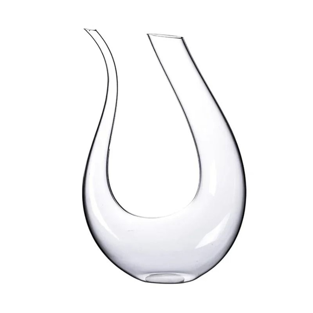 Handmade Crystal Wine Decanter 1500ml Elegant U Shape For Red Wine And Brandy 5