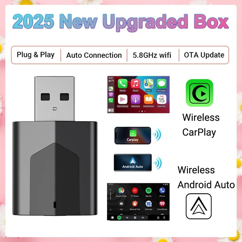 Wired To Wireless CarPlay And Android Auto 2in1 Mini Adapter Dongle Universal Bluetooth WiFi Plug A 10