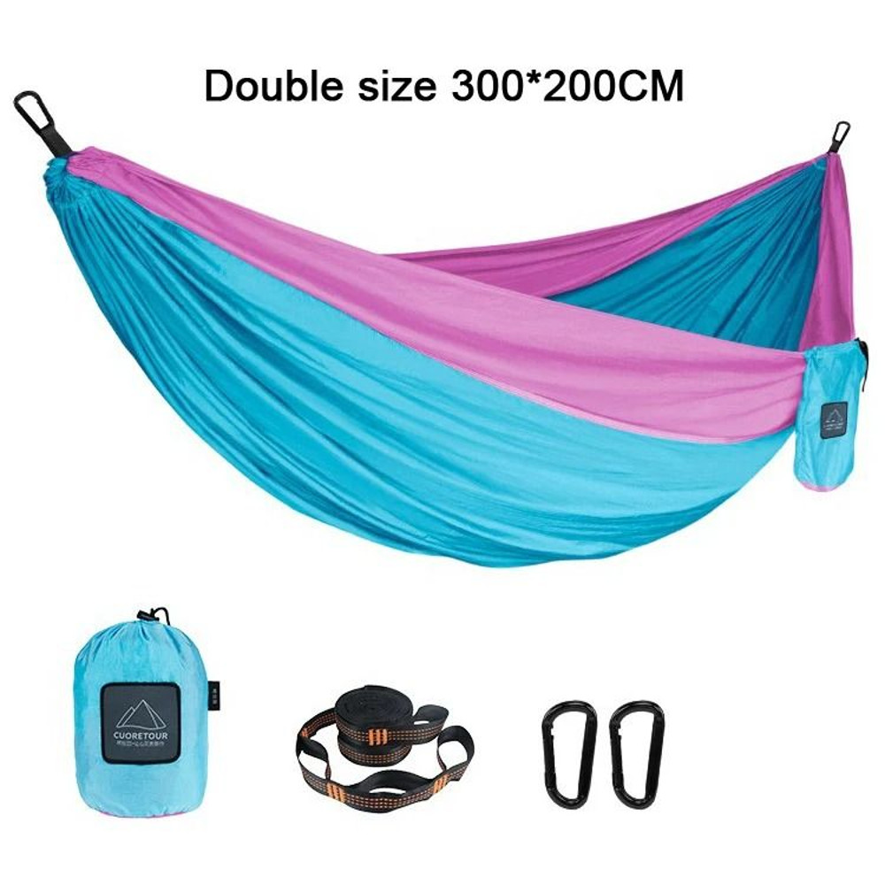 Portable Nylon Parachute Fabric Hammock For Outdoor Camping And Hiking 17