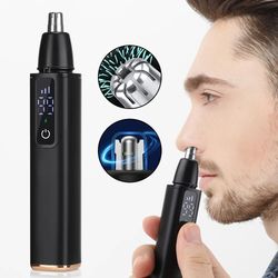 rechargeable electric nose hair trimmer with digital display multi-function hair remover for men and women