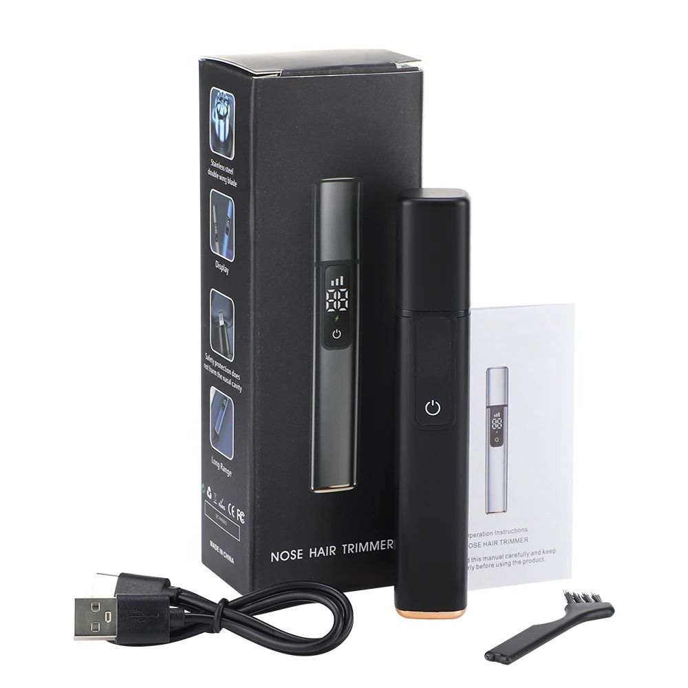 Rechargeable Electric Nose Hair Trimmer With Digital Display MultiFunction Hair Remover For Men And 8
