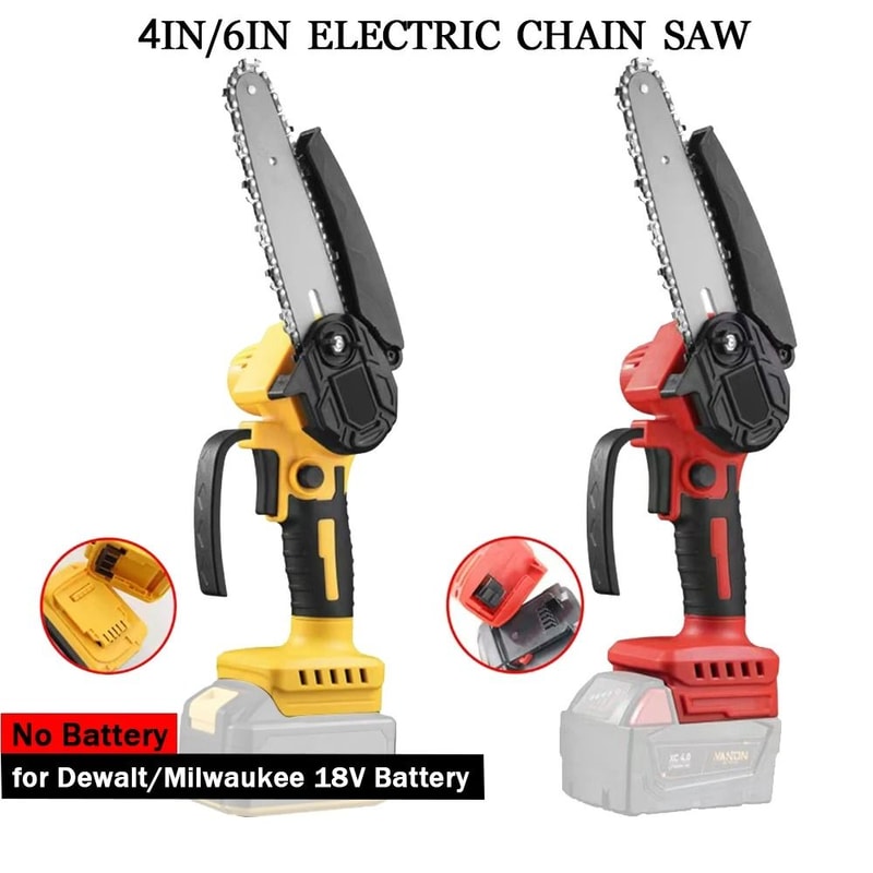 Mini Chainsaw 4 And 6 Inch Cordless Handheld Electric Wood Saw Compatible With Dewalt And Milwaukee 0