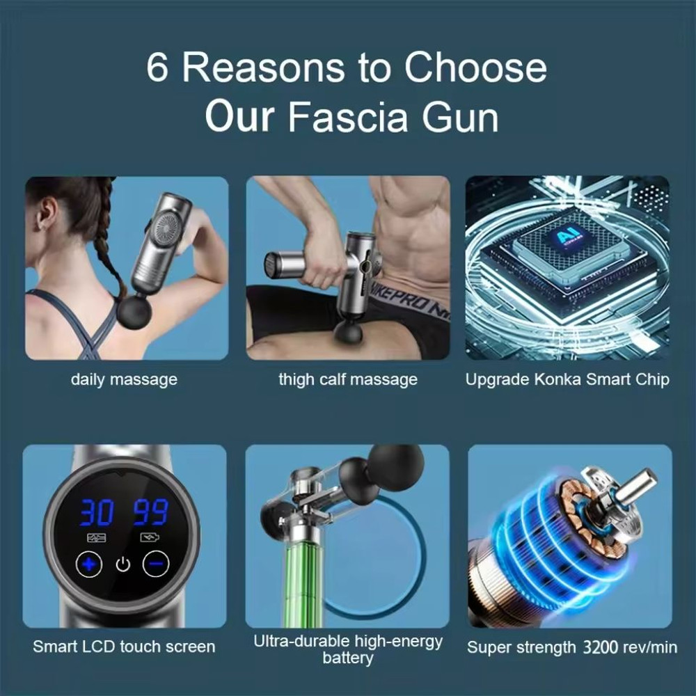 Portable Fascia Gun Deep Tissue Vibration Massage Gun For Muscle Relaxation And Fitness 1