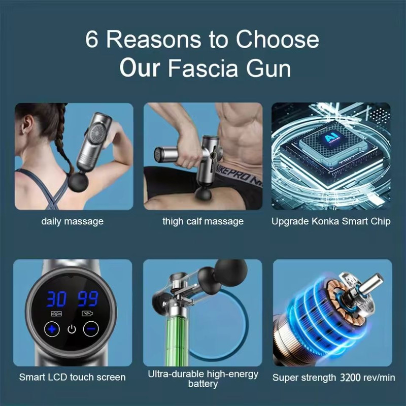 Portable Fascia Gun Deep Tissue Vibration Massage Gun For Muscle Relaxation And Fitness 1