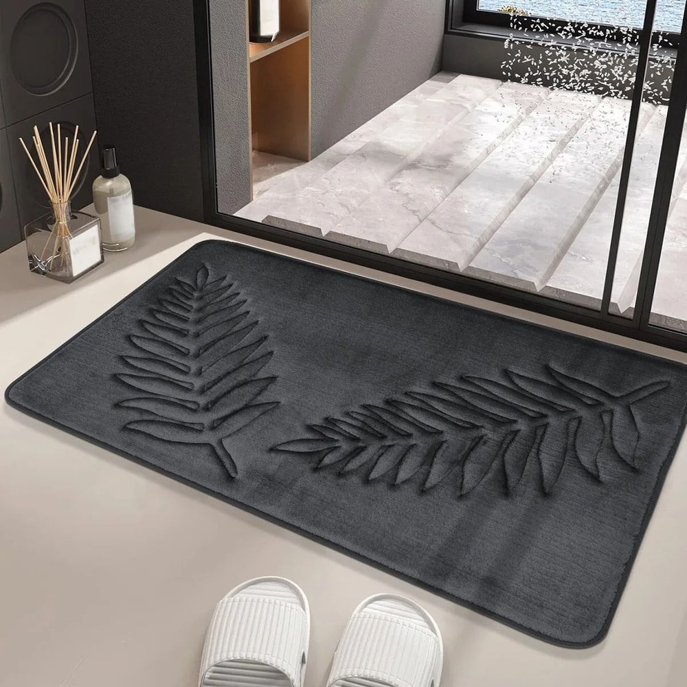 3 Piece Bath Mat Set Nonslip Quick Dry Soft Water Absorbent Machine Washable Bathroom Rugs 5