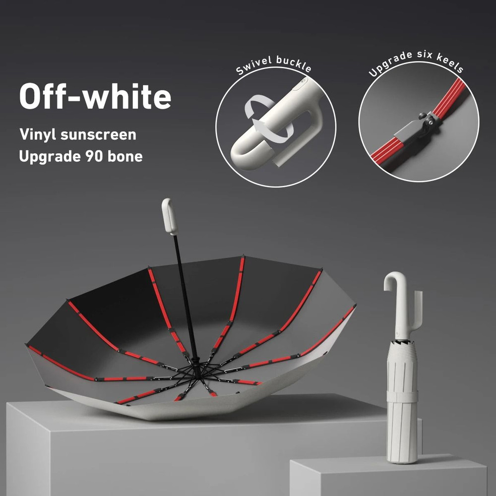 Fully Automatic Windproof Folding Umbrella  Portable Double Layer Design For Men And Women 13