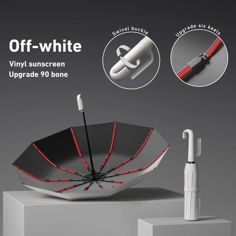 Fully Automatic Windproof Folding Umbrella  Portable Double Layer Design For Men And Women 13