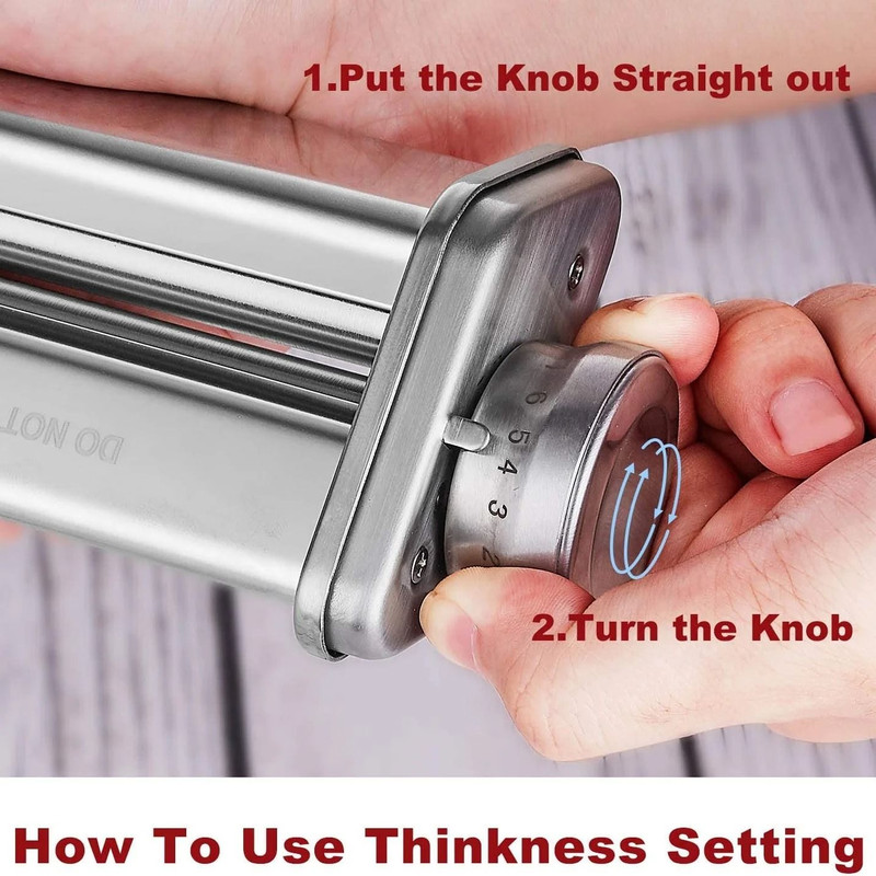 Pasta Attachment For KitchenAid Mixer Stainless Steel Pasta Roller And Cutter For Spaghetti And Fe 4