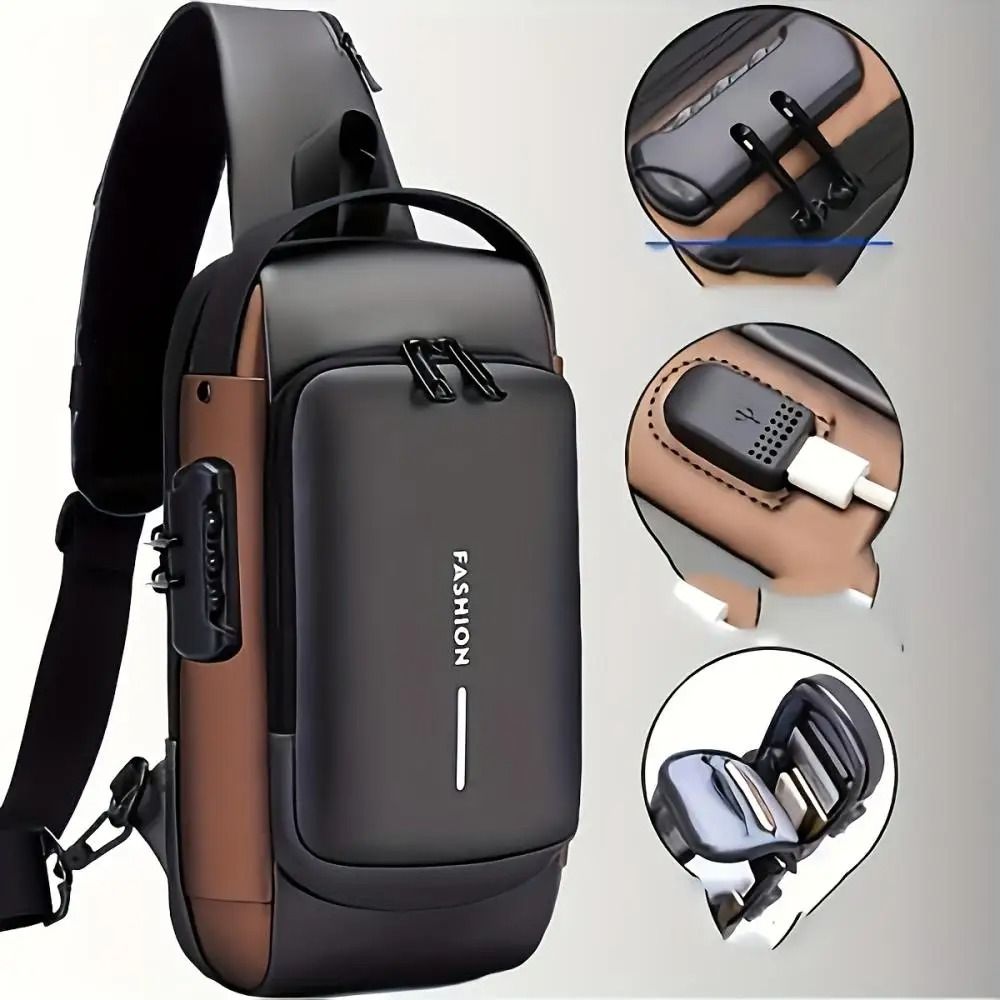Mens Anti Theft Chest Bag With Durable Oxford Fabric For Motorcycle And Casual Wear 0