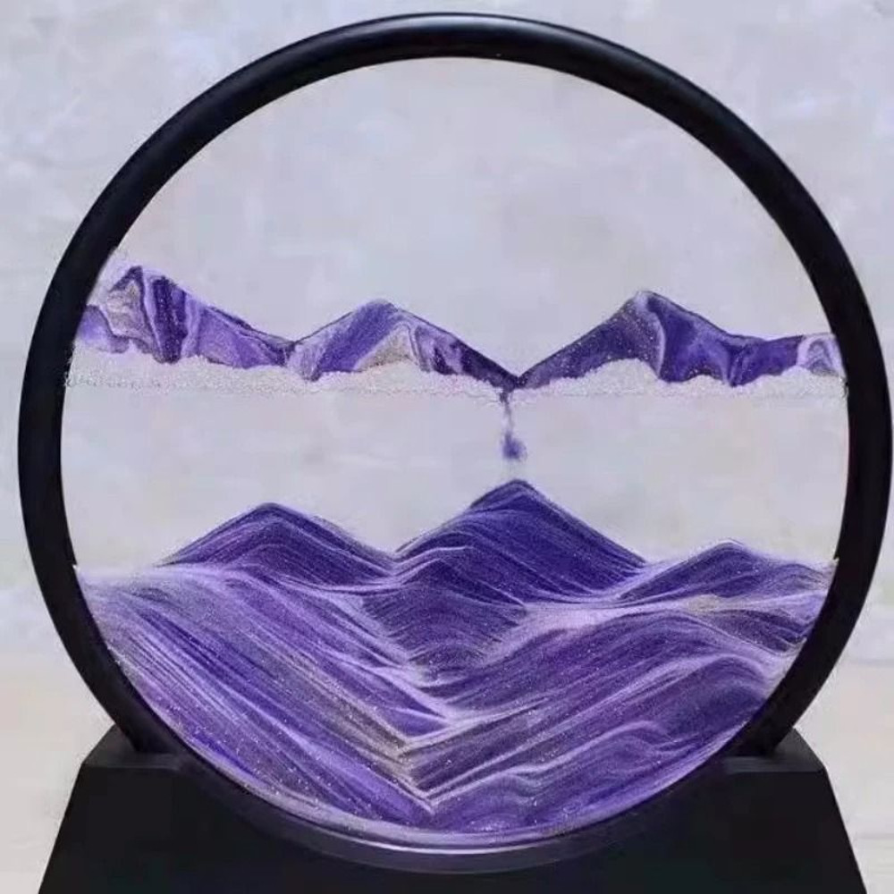 3D Quicksand Motion Hourglass Sand Art In Round Glass Deep Sea Sandscape Decor 13