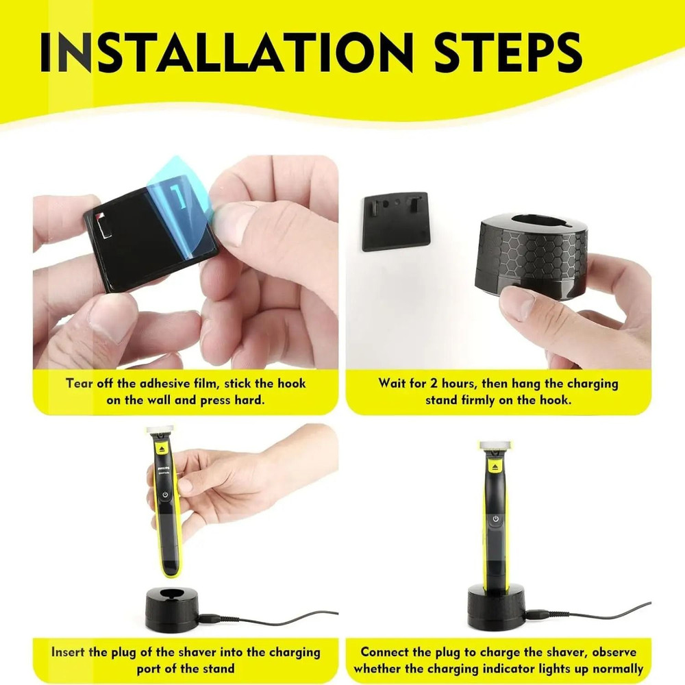 Wall Mounted Charging Base Holder For Electric Shaver 5