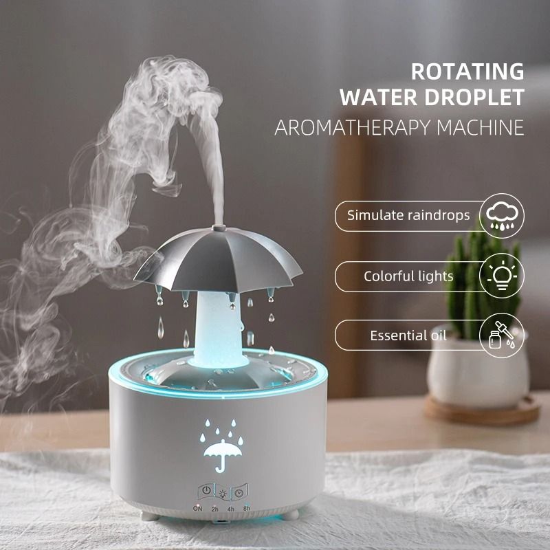 Cloud Rain Humidifier With Aroma Diffuser Night Light And Remote Control 1