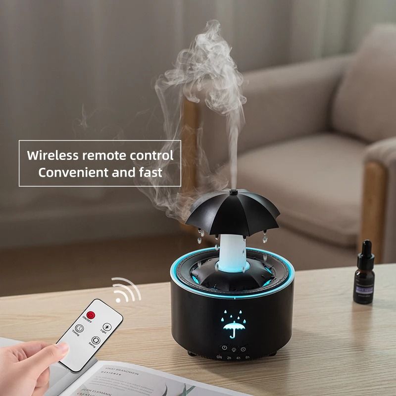 Cloud Rain Humidifier With Aroma Diffuser Night Light And Remote Control 4