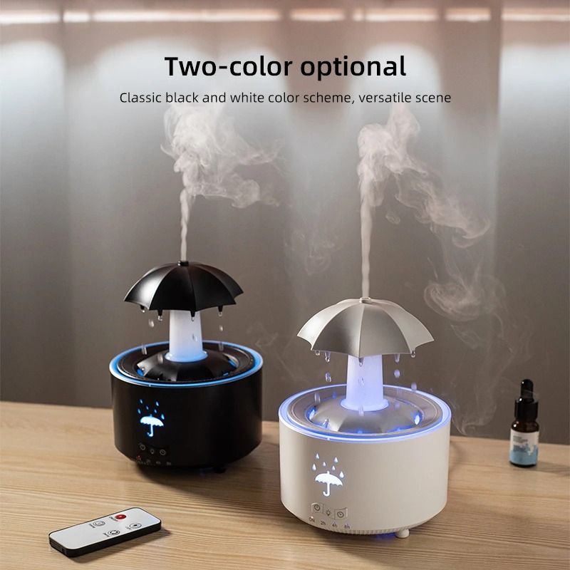 Cloud Rain Humidifier With Aroma Diffuser Night Light And Remote Control 5