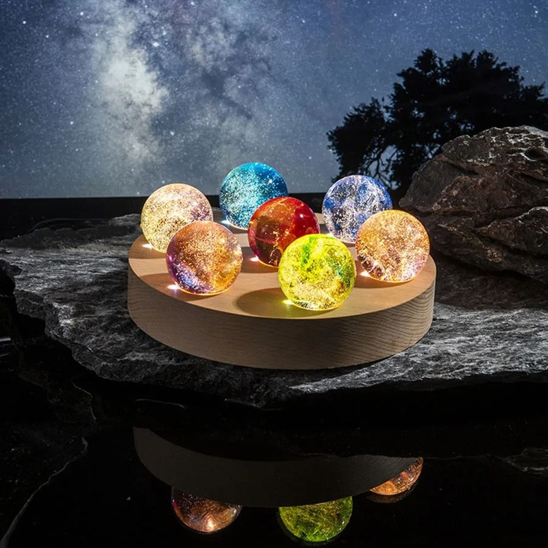 Fantasy Colorful Glass Star Ball Cosmic Planet Decoration 7