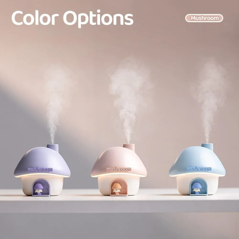 Cartoon Mushroom Air Humidifier 300ml With Colorful Night Light 6