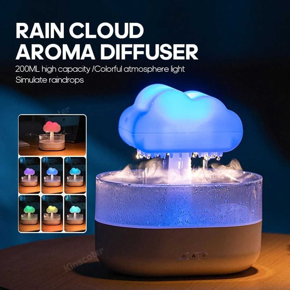 Zen Rain Cloud Aroma Diffuser And Air Humidifier With Raindrop Effect 1