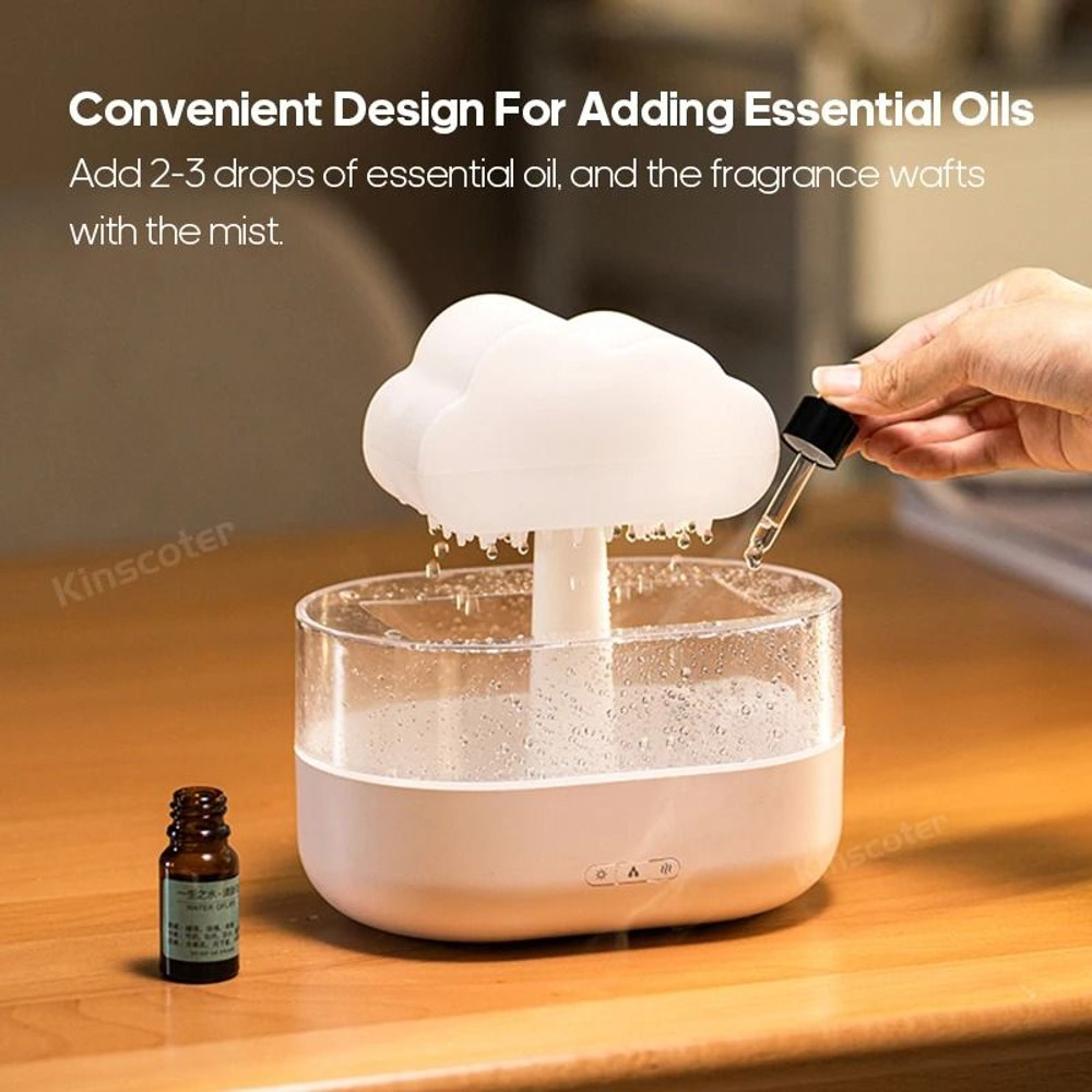 Zen Rain Cloud Aroma Diffuser And Air Humidifier With Raindrop Effect 2