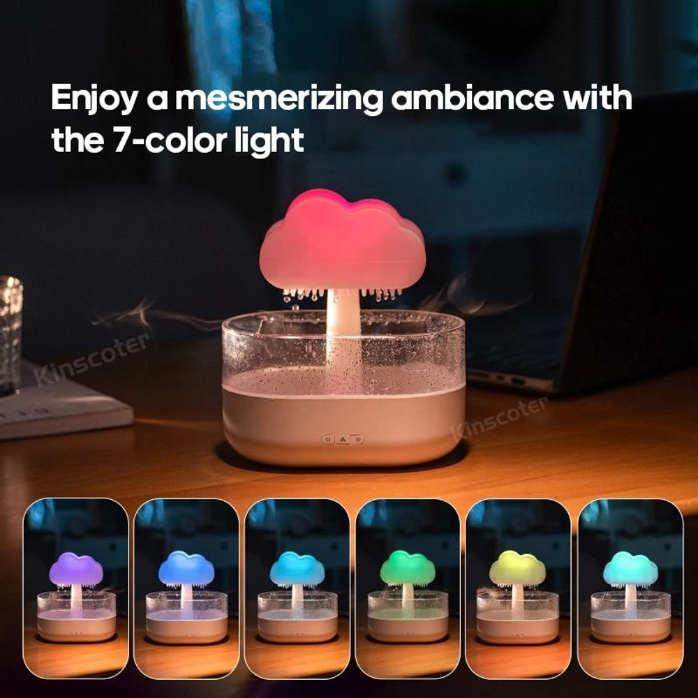 Zen Rain Cloud Aroma Diffuser And Air Humidifier With Raindrop Effect 5