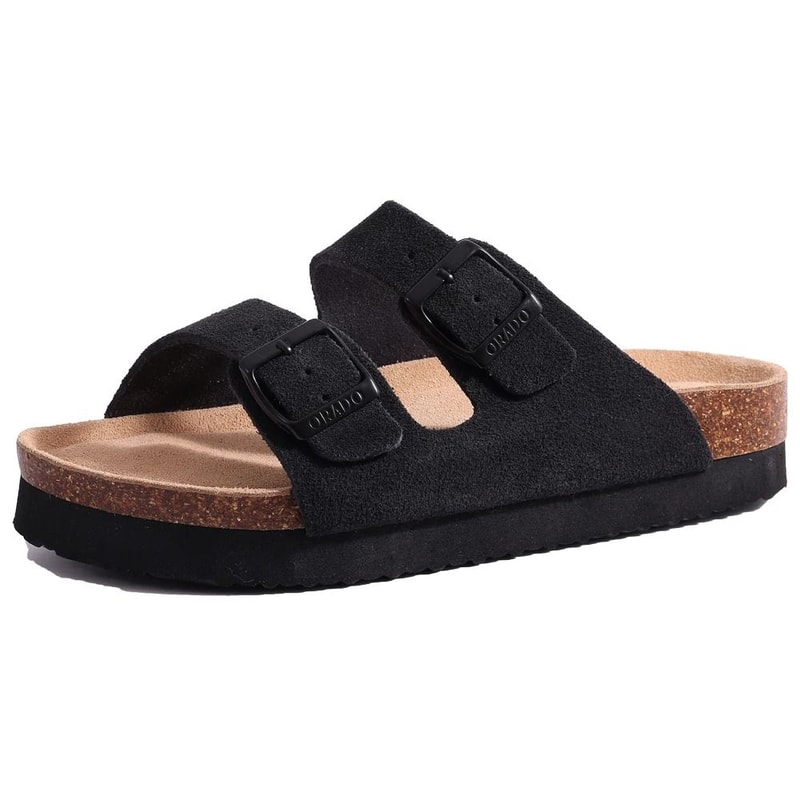Womens Cork Suede Mules With Arch Support NonSlip Outdoor Slippers 22