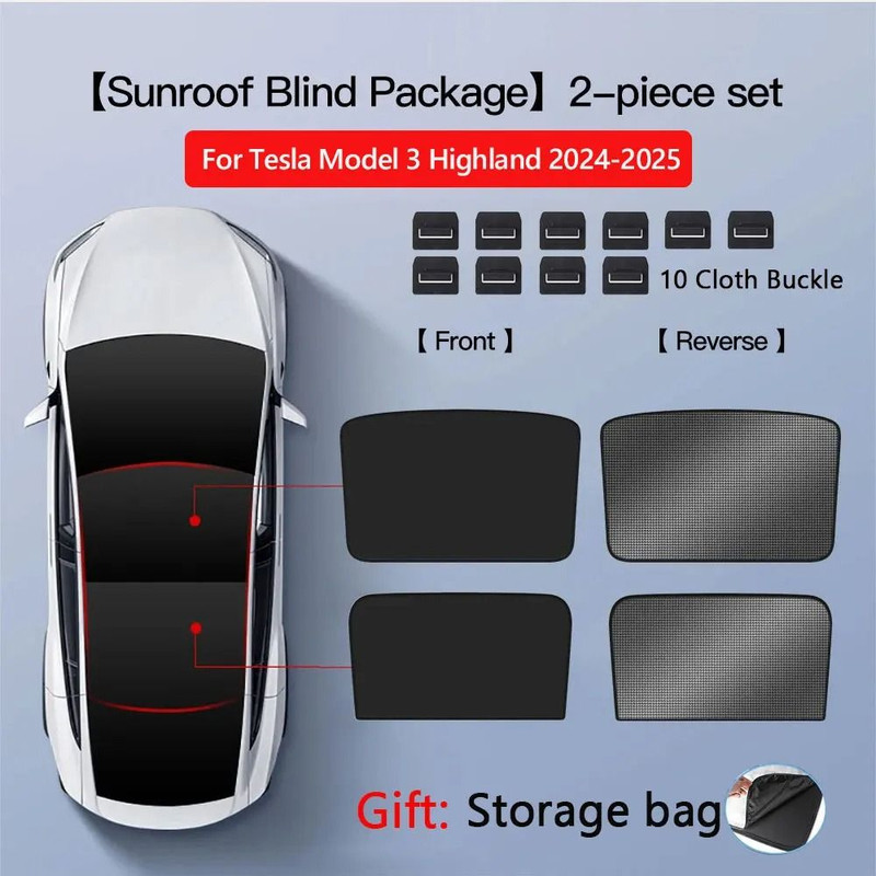 Tesla Model 3 And Model Y Sunroof Sunshade With UV Protection And Heat Insulation 11