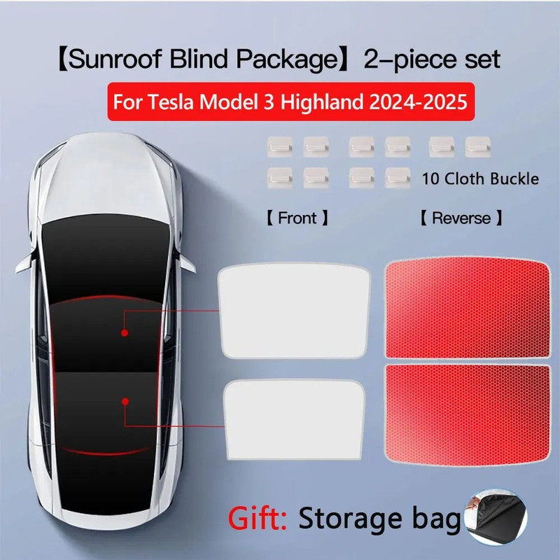 Tesla Model 3 And Model Y Sunroof Sunshade With UV Protection And Heat Insulation 20