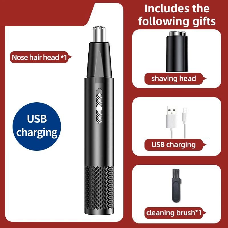 Rechargeable Nose Hair Trimmer With DualUse Design And Washable Blades 12