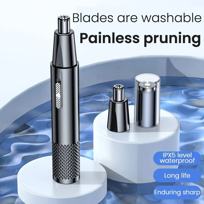 Rechargeable Nose Hair Trimmer With DualUse Design And Washable Blades 1