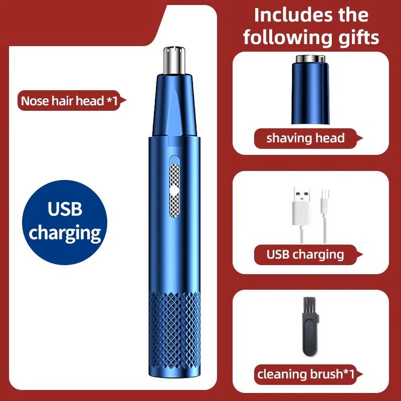 Rechargeable Nose Hair Trimmer With DualUse Design And Washable Blades 8