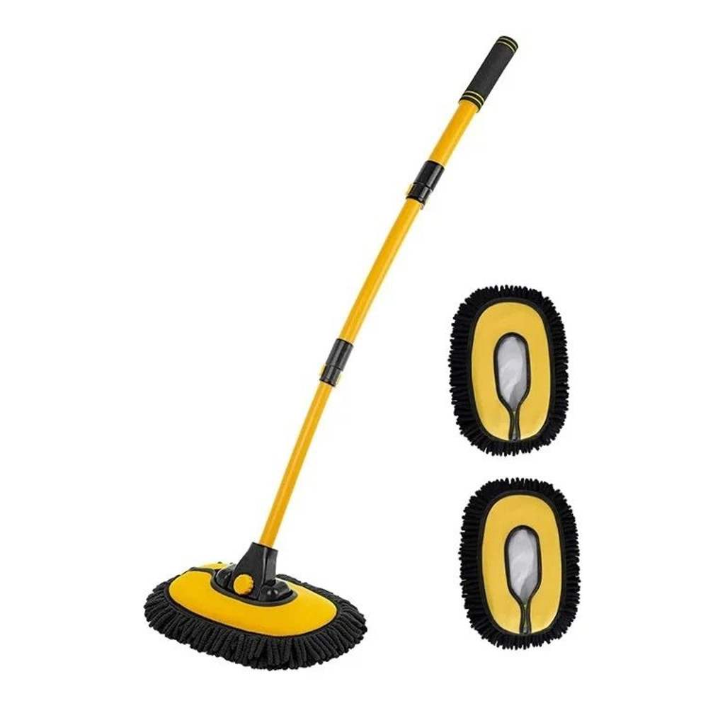Telescoping Car Cleaning Brush With Long Handle And Chenille Mop Head 9