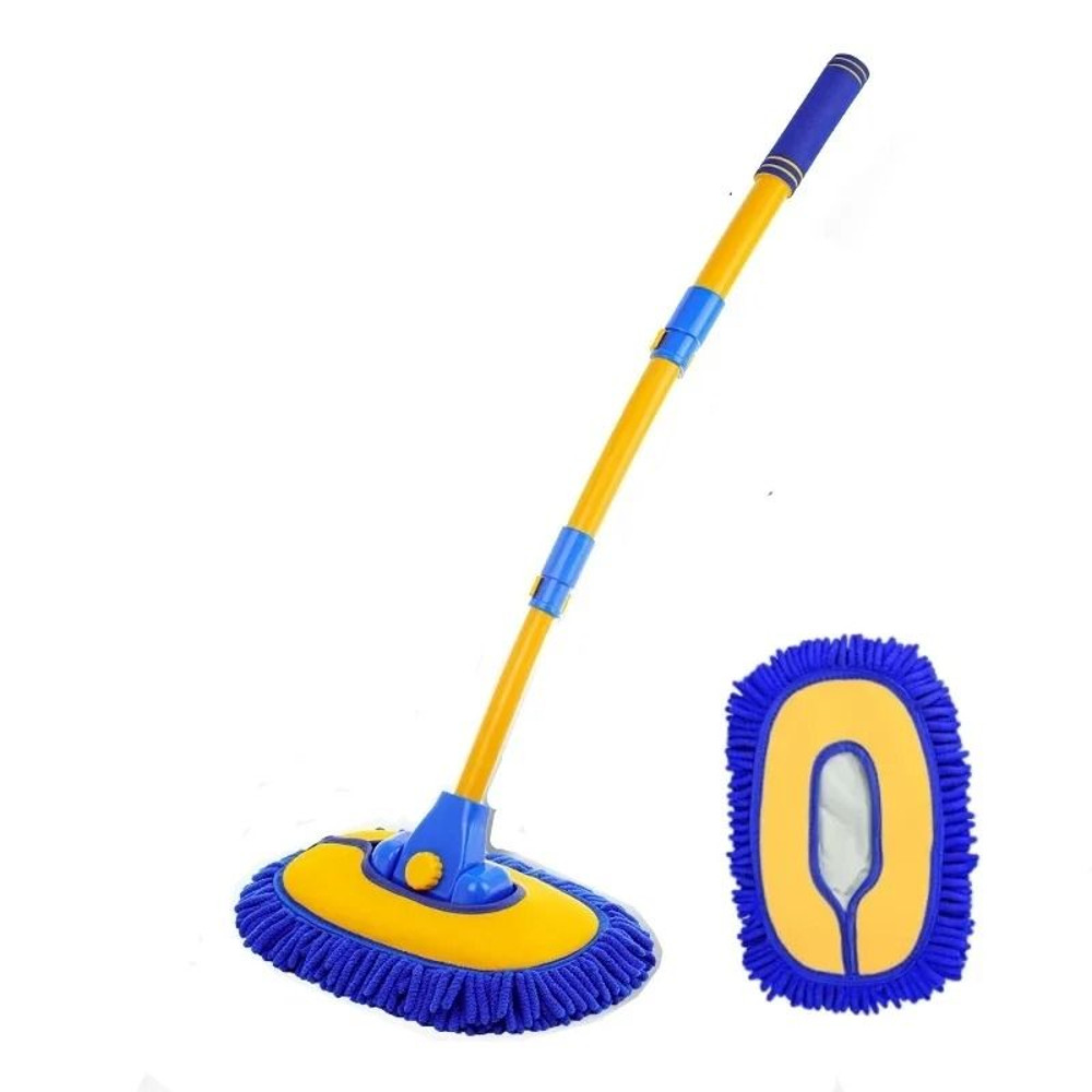 Telescoping Car Cleaning Brush With Long Handle And Chenille Mop Head 11