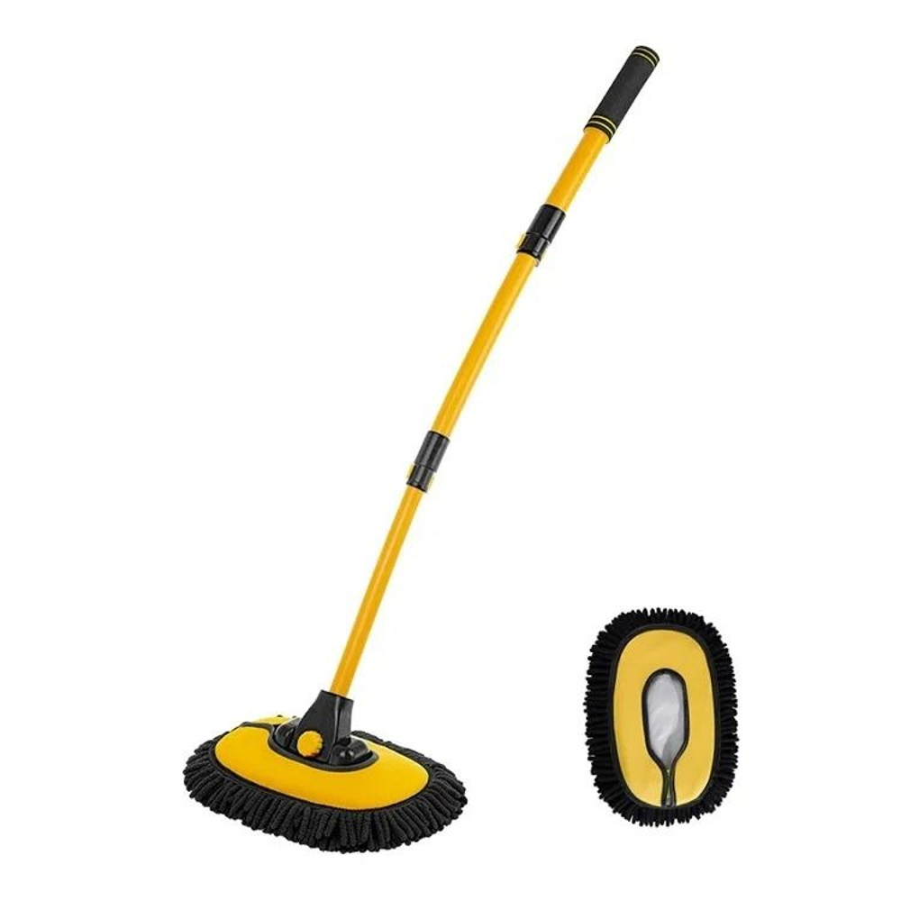 Telescoping Car Cleaning Brush With Long Handle And Chenille Mop Head 8