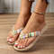 Womens Ethnic Style Flat Heel Flip Flops With Soft Bottom And AntiSlip Sole 2