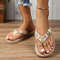 Womens Ethnic Style Flat Heel Flip Flops With Soft Bottom And AntiSlip Sole 3