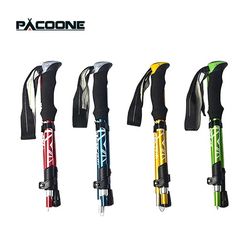 5-section foldable trekking pole lightweight hiking stick for camping, walking, and outdoor travel