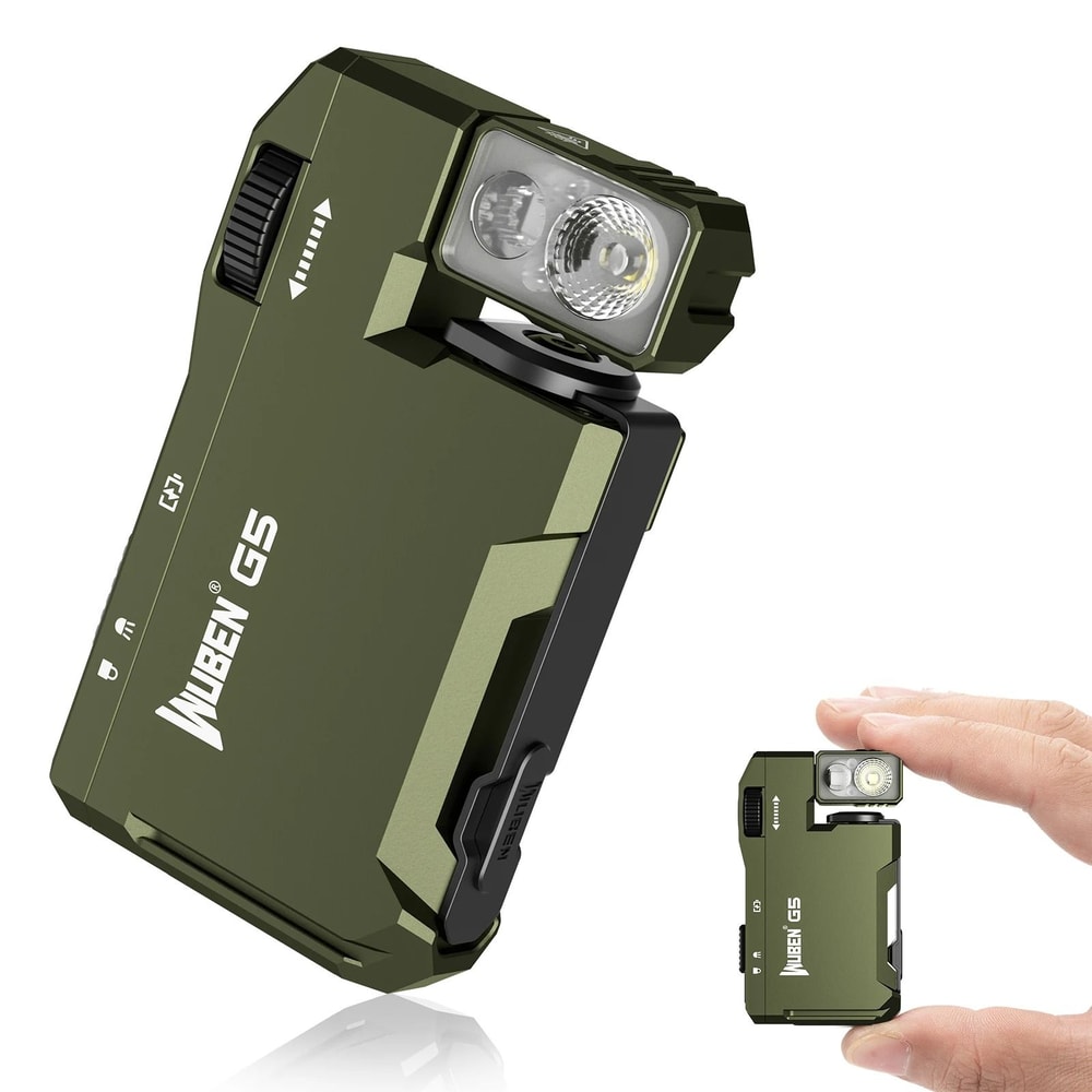 Rechargeable EDC Flashlight 400 Lumens Dual Light Mini Pocket Flashlight With RGB Light And Magneti 0