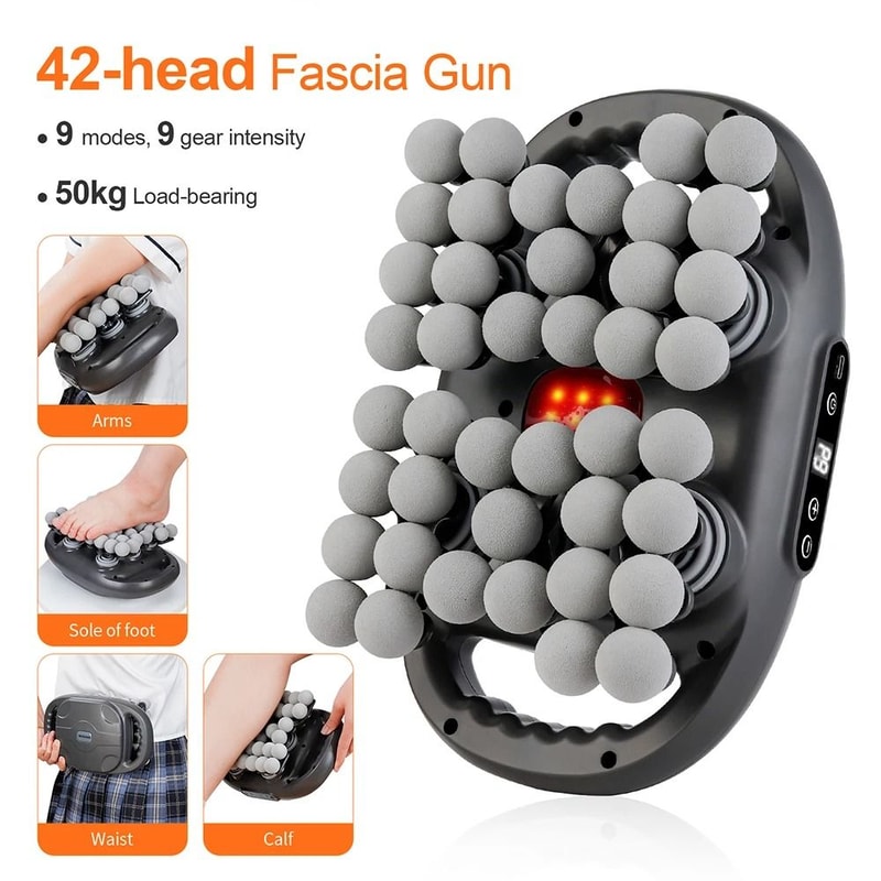 42 Heads Fascia Gun High Frequency Vibration Body Massage Gun Back And Waist Massager Neck Shoulder 0