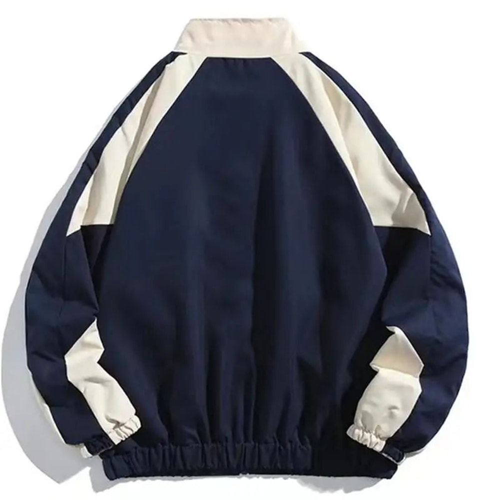 Hip Hop Varsity Jacket Patchwork College Style Windbreaker 3