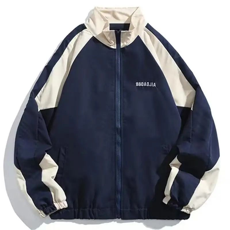 Hip Hop Varsity Jacket Patchwork College Style Windbreaker 6