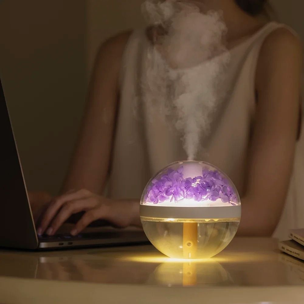 270ML Air Humidifier USB Rechargeable LED Light Mist Maker For Home Hydration 5