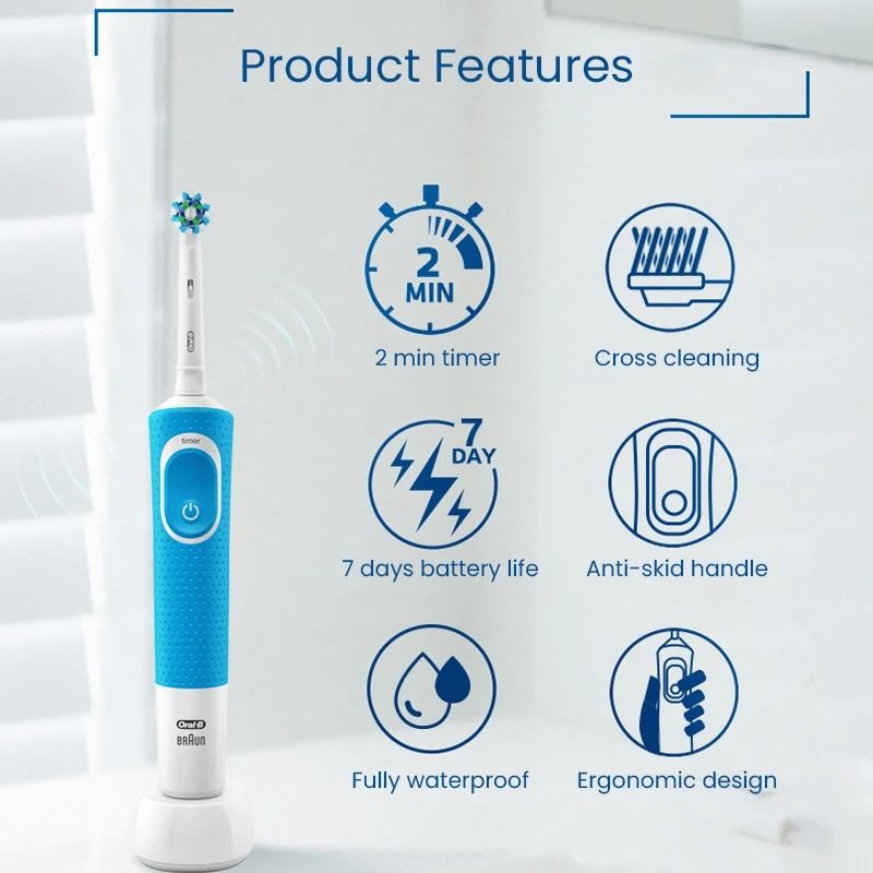 Rechargeable Electric Toothbrush With Timer And Waterproof Design For Deep Cleaning 2