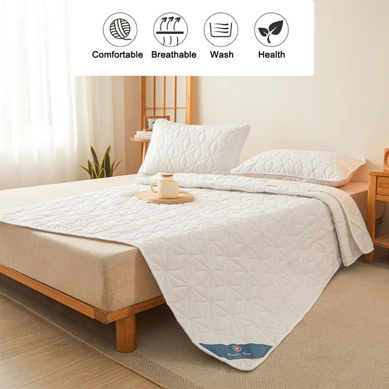 Waterproof Mattress Protector Breathable Noiseless Mattress Cover With Elastic Straps 4