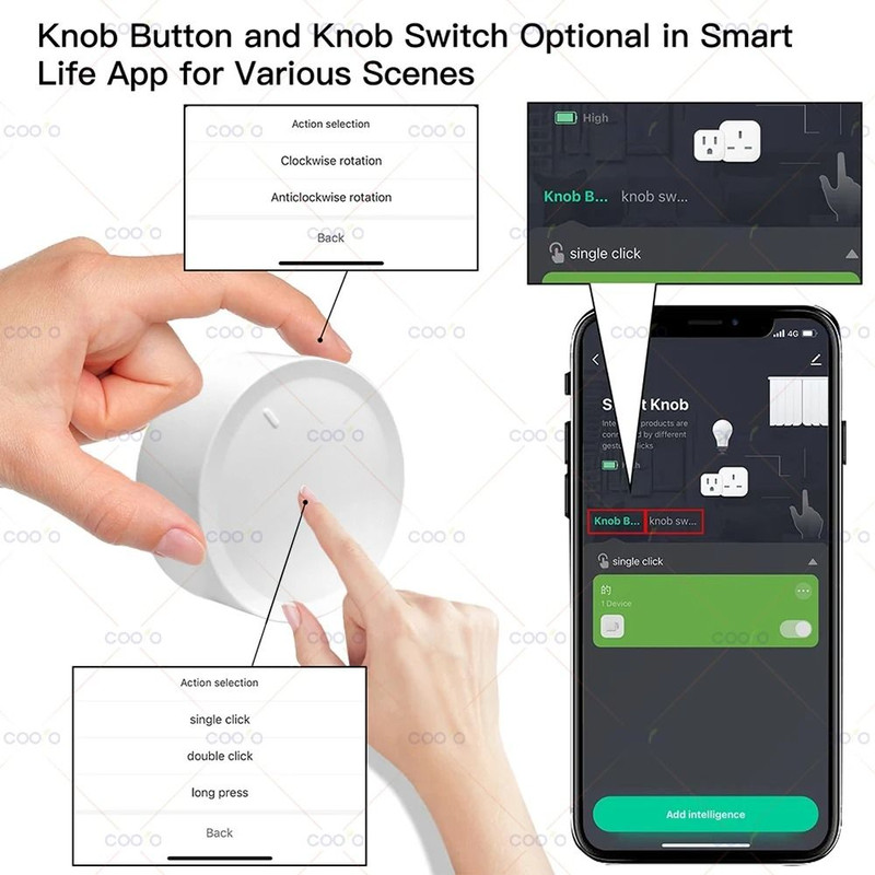 Smart Zigbee Knob Switch Wireless Scene Button And Dimmer 4