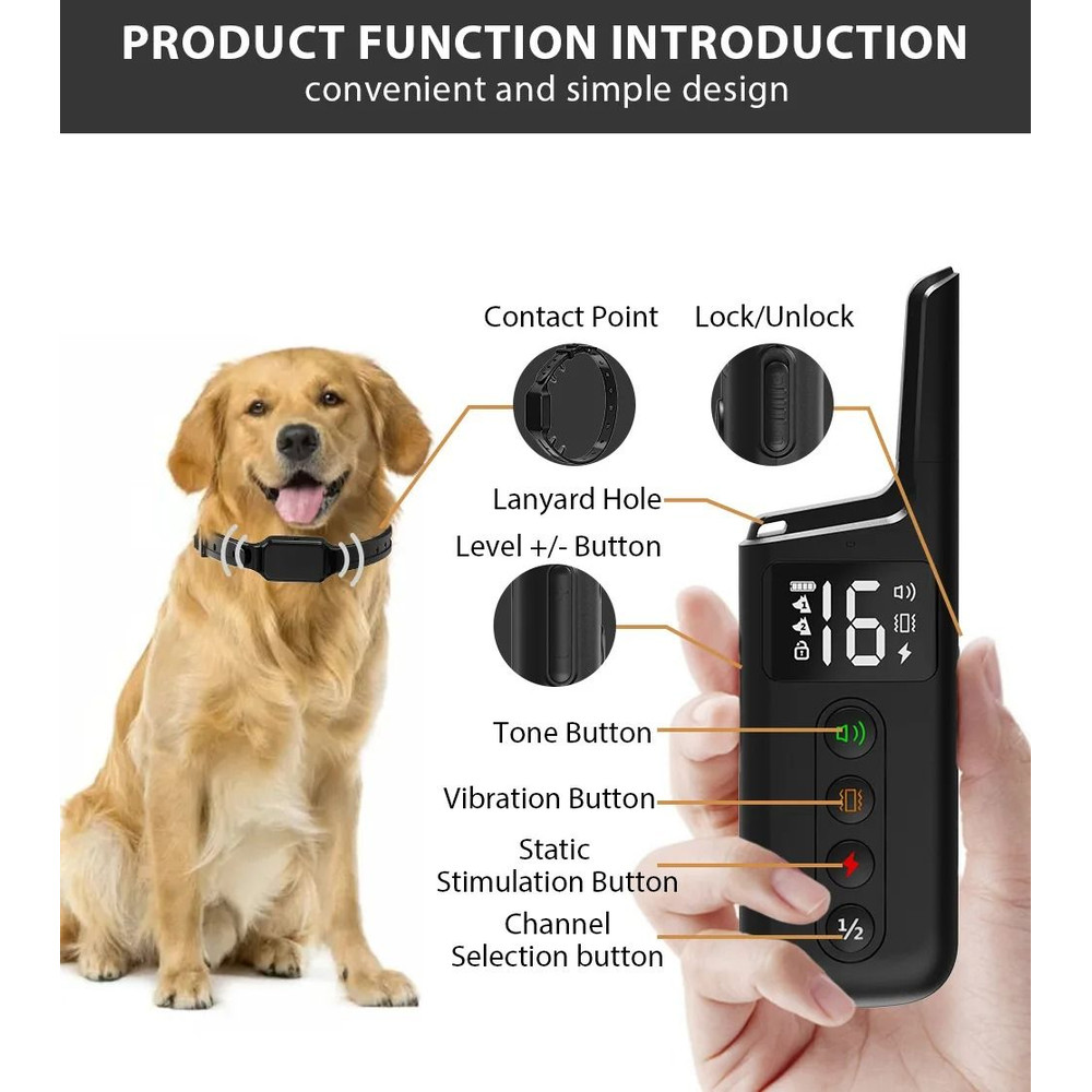 Dog Training Collar With Remote 1000ft Range And 3 Training Modes 3