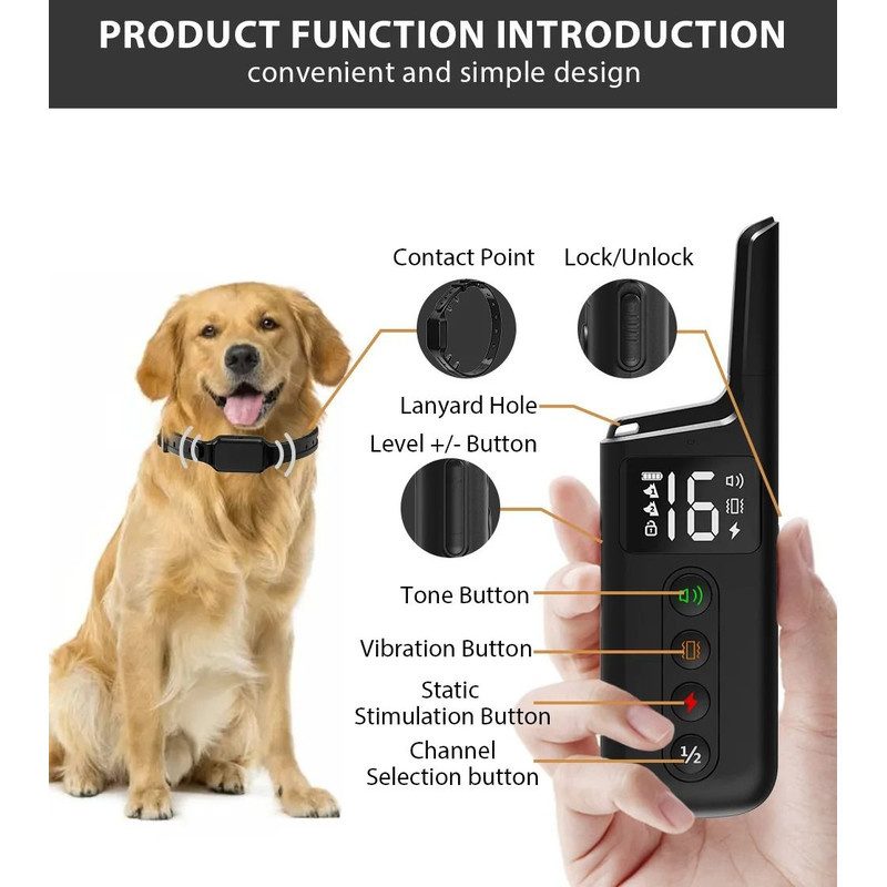 Dog Training Collar With Remote 1000ft Range And 3 Training Modes 3