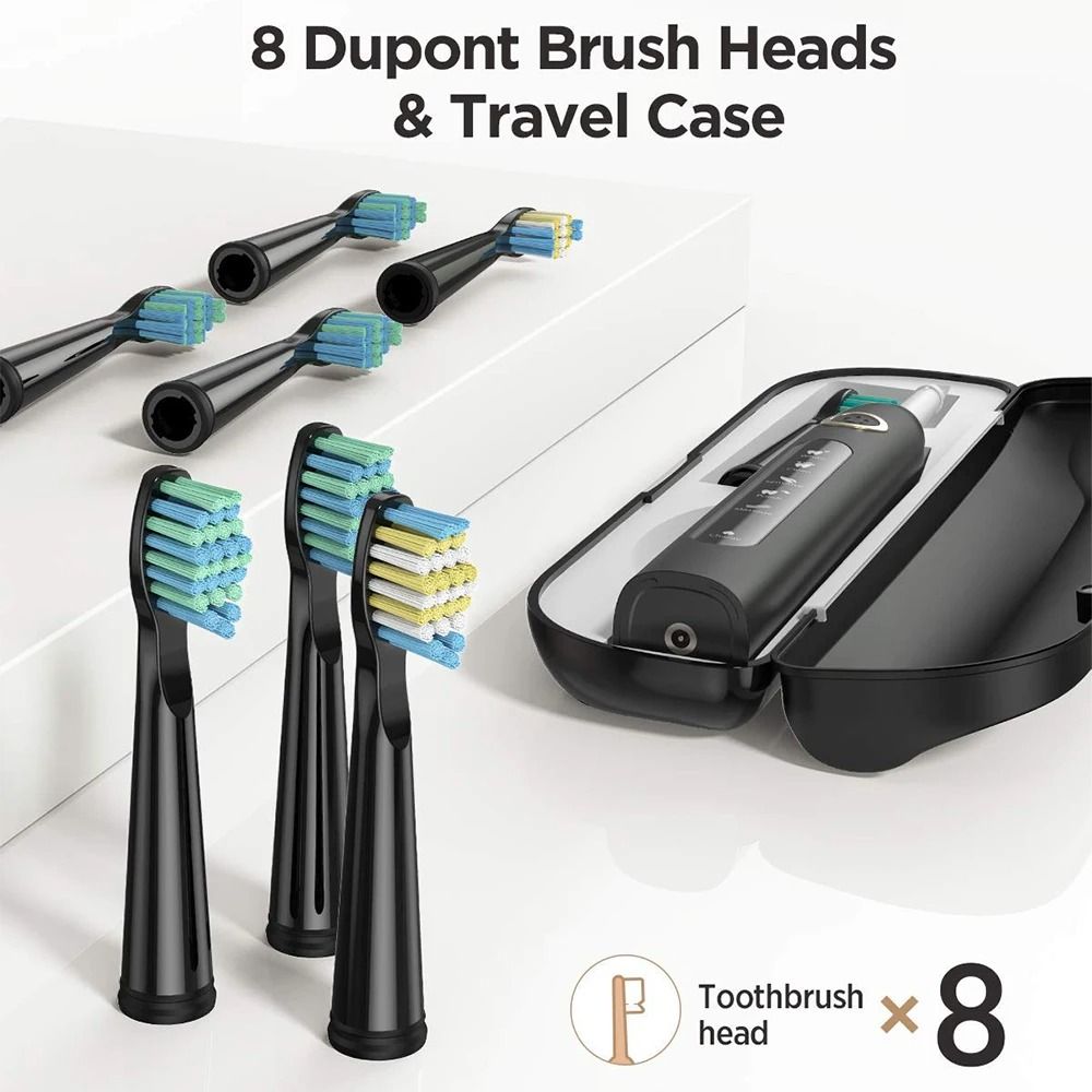 Electric Sonic Toothbrush Set With Travel Case And 10 Brush Heads 2
