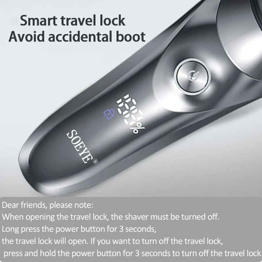 Electric Shaver For Men Waterproof Smart Beard Razor 4