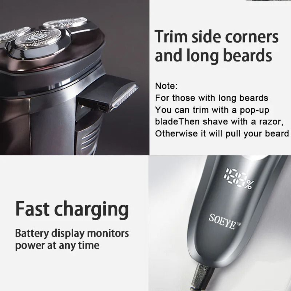 Electric Shaver For Men Waterproof Smart Beard Razor 5