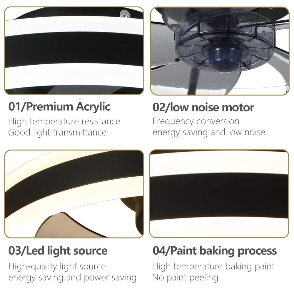 Modern LED Ceiling Fan With Remote Control And Silent Motor 5