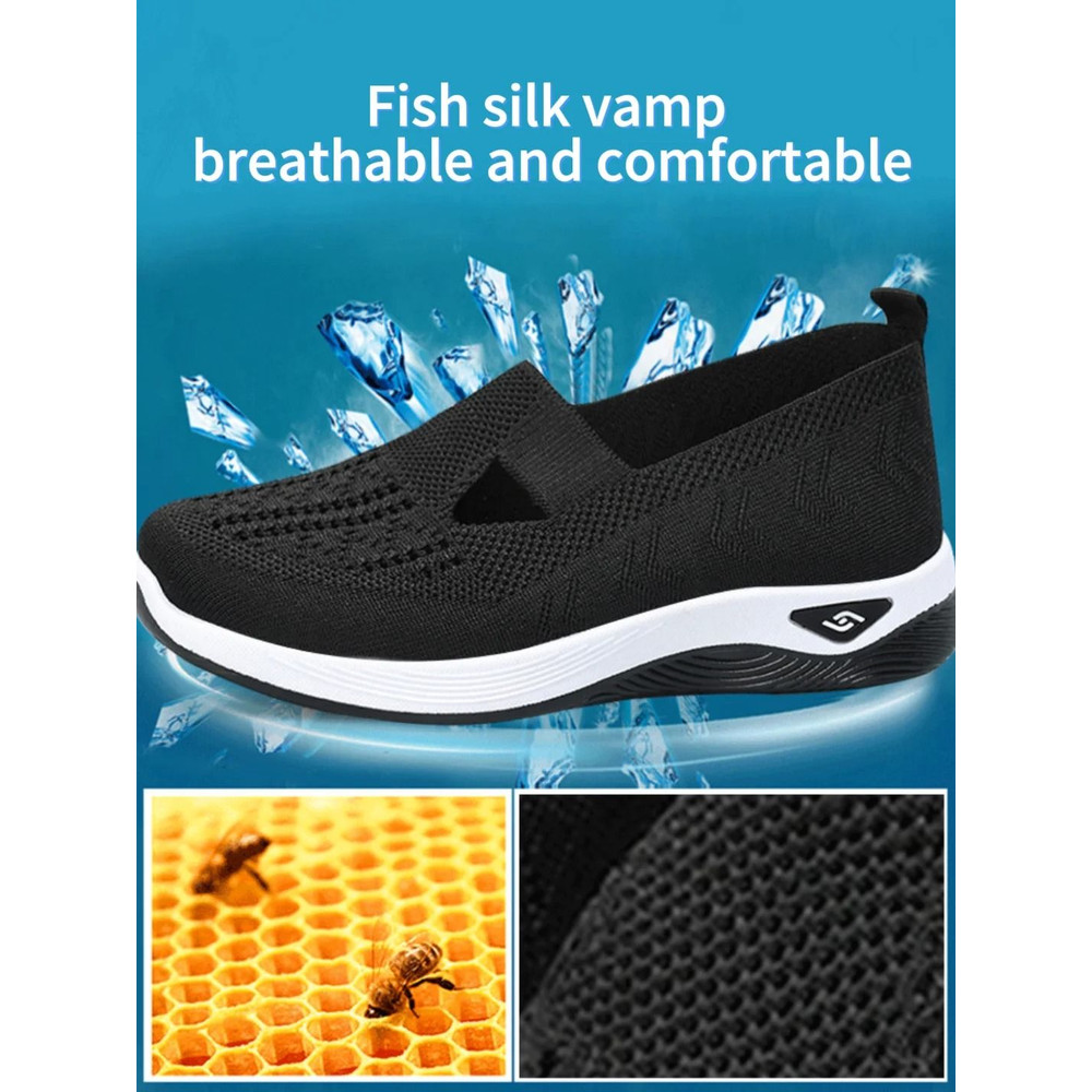 Women Breathable Knitted Sneakers Casual Low Top Shoes 2